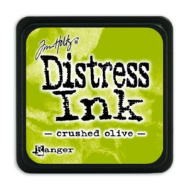 Mini  Distress inkt - Crushed Olive - waterbased dye ink / inkt op waterbasis - 3x3 cm