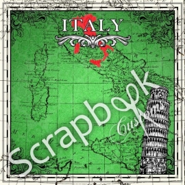 Italie sightseeing - 12x12 inch scrapbookpapier