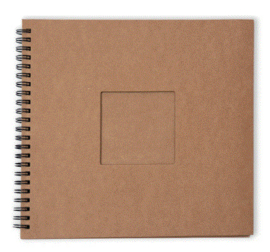 Kraft passe-partout Scrapbookalbum met 5 tabbladen  8×8"(20x20 cm) 25 vel
