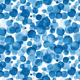Dubbelzijdig Blauw Knutselpapier met Waterverf Stippen