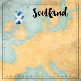 Scotland Map Sights- scrapbook papier