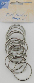Boekbinders-ringen 12 stuks Zilverkleur - doorsnee 45 mm