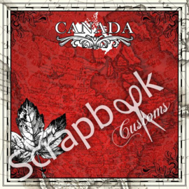 Canada - rood met Maple Leaf- 12x12 papier