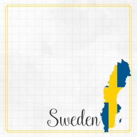 Zweden / Sweden Adventure border - dubbelzijdig scrapbook papier