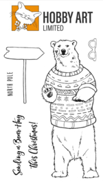 Kerst  - IJsbeer / Bear Hug DIY stempelset - Vier de Winter