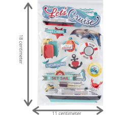 3D Stickerset Let's Cruise - 11x18cm | Scrapbook Accessoires