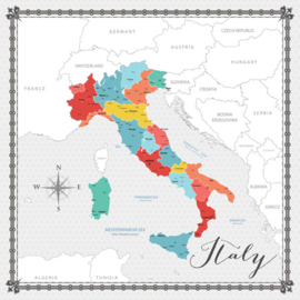 Italy Memories Map - scrapbook papier