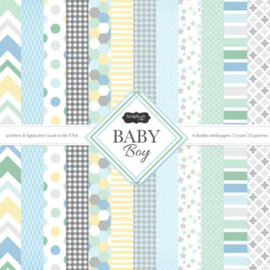 Scrapbook Papier Baby Jongen – 2x6=12 Vellen 6x6 inch Pastel