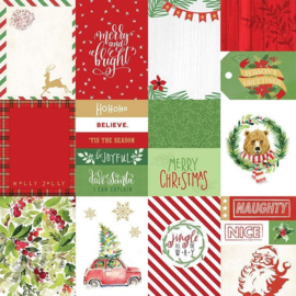 Scrapbook Papier - Merry and Bright Tags 30.5 x 30.5 centimeter
