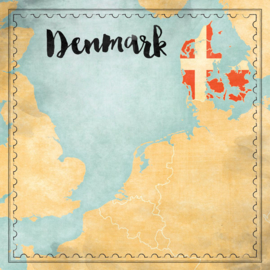 Denmark Map Sights- scrapbook papier