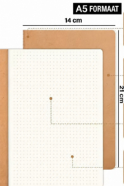 A5 formaat  (14x21 cm) Bulletjournal notitieboek met grid/bullet - 30 vel 100 grams