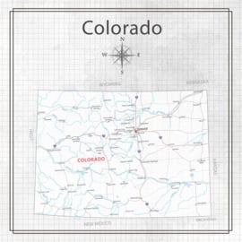 Colorado - Adventure Map - 12x12 scrapbookpapier