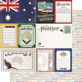 Scrapbook papier Australie - Travel Photo Journaling Collection - 12 x 12 inch