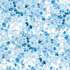Scrapbook Papier Dubbelzijdig 305x305 mm - Aquarel Blauwe Bloemen