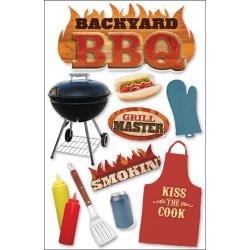 Hobby Stickers Barbecue Thema - 3D Stickers voor Scrapbooking