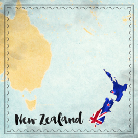 New Zealand Map Sights- scrapbook papier