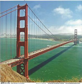 California - Golden Gate Bridge- 12x12 Paper