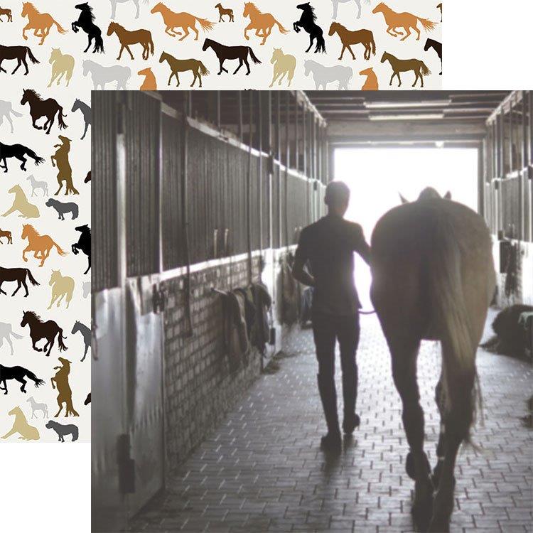 Paarden Scrapbookpapier 12x12 –  Paperhouse  Morning at the Stables