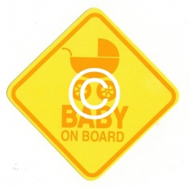 Baby on board - stans decoratie - 8x8 cm