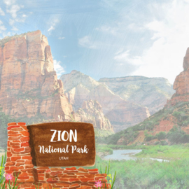 Zion National Park  / Utah - dubbelzijdig scrapbook papier 12x12 inch