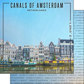 Canals of Amsterdam - 12x12 inch scrapbook papier