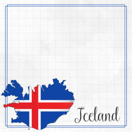 IJsland - Adventure Border scrapbook papier - 30.5 x 30.5 cm
