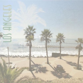 Los Angeles kust met palmbomen papier 30.5 x 30.5 cm