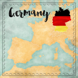 Germany Map Sights- scrapbook papier