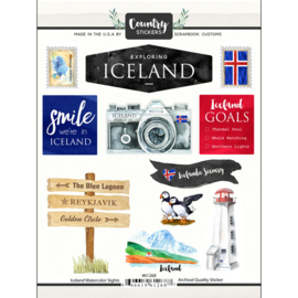 Country Stickers Iceland IJsland 15x20 cm