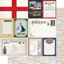 England Journaling scrapbook Papier 30.5 x 30.5 centimeter dubbelzijdig
