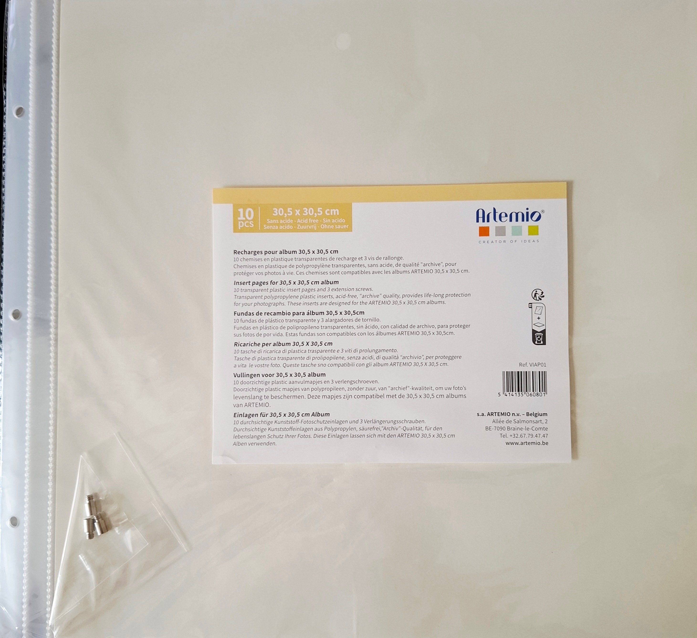 Insteekhoezen Scrapbook Album 30,5 x 30,5 cm – 10 Stuks + Schroeven