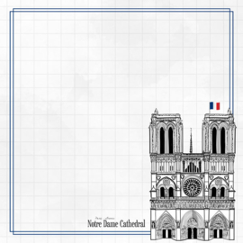 Notre Dame Adventure  - dubbelzijdig scrapbook papier 30.5 x 30.5 centimeter