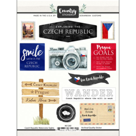 Country Stickers Czech Republic Tsjechië  15x20 cm