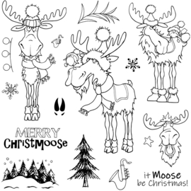 Kerst - DIY Kerstkaart Stempelset Eland Kerstmis It Moose be X-Mas 15 x 20 centimeter