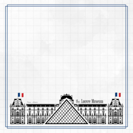 Louvre Museum Adventure  - dubbelzijdig scrapbook papier 30.5 x 30.5 centimeter