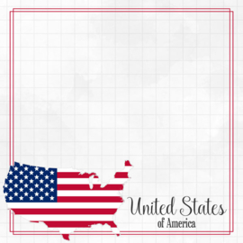 United States of America - USA Adventure Border - scrapbook papier