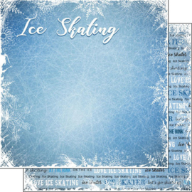Ice Scating - Schaatsen - dubbelzijdig scrapbook papier 30.5 x 30.5 centimeter