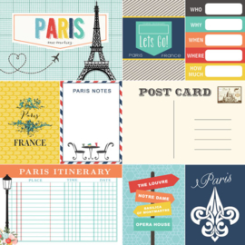 Paris Memories Journal  dubbelzijdig scrapbook tags 30.5 x 30.5 centimeter