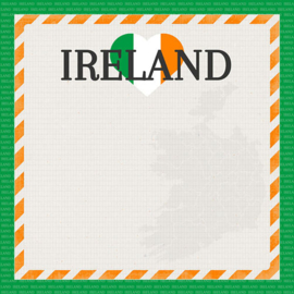 Scrapbookpapier Ierland 15x15 cm – Klavertjes & Keltische Prints