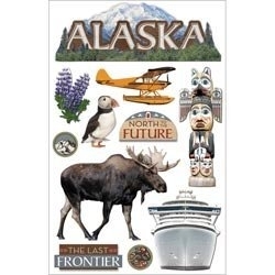 Naar het koude Alaska - 3D stickers