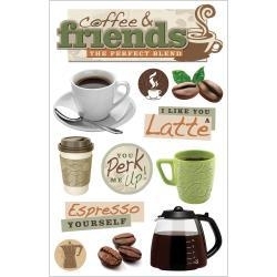 Koffie drinken met vrienden - 3D stickers