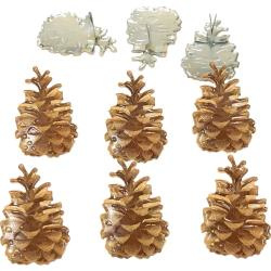 Dennenappels /Pine cones -  splitpen decoratie - zakje 12 stuks