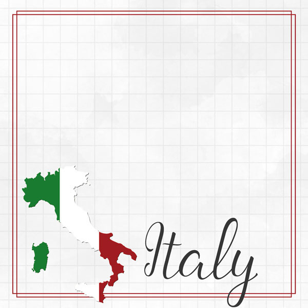 Italy Adventure border - dubbelzijdig scrapbook papier