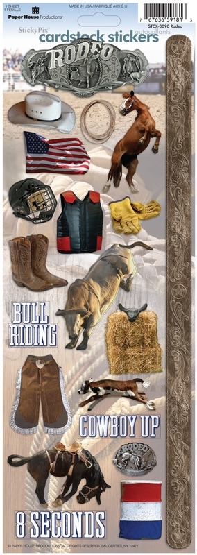 Rodeo Bull Riding Scrapbook thema stickers 33 x 12 cm