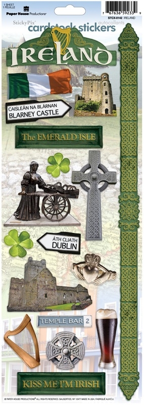 Ierland / Ireland - Scrapbook thema decoratie stickers