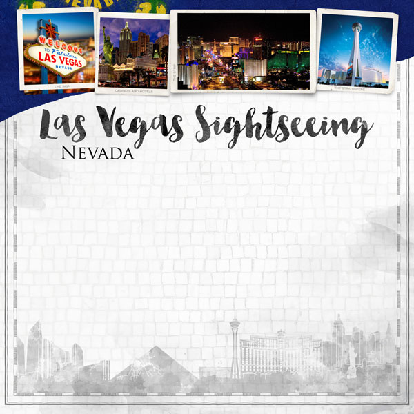 Las Vegas City Sights papier  - 30.5 x 30.5 cm