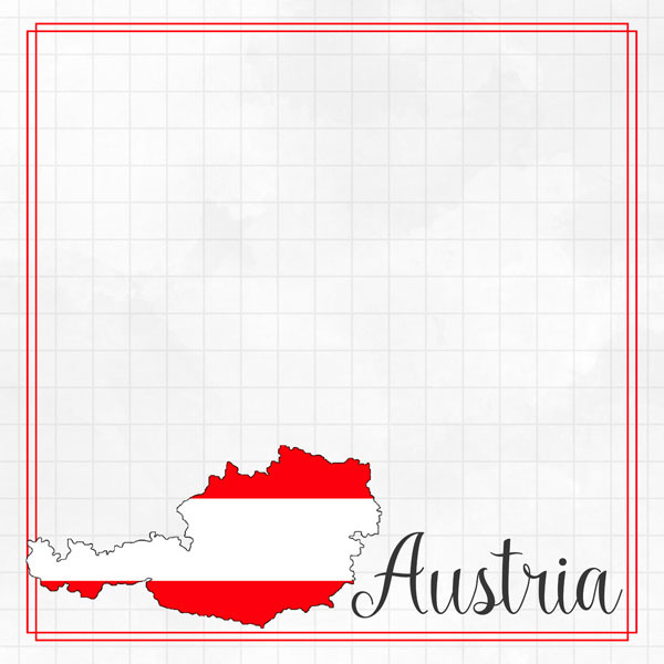 Oostenrijk / Austria Adventure border - dubbelzijdig scrapbook papier