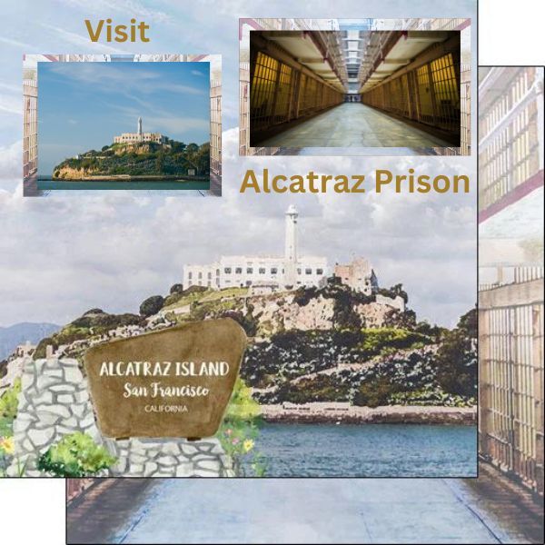 Historische Alcatraz Gevangenis Scrapbook Ontwerp
