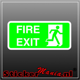 Fire exit rechts groen full colour sticker