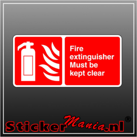 Brandblusser must be kept clear full colour sticker